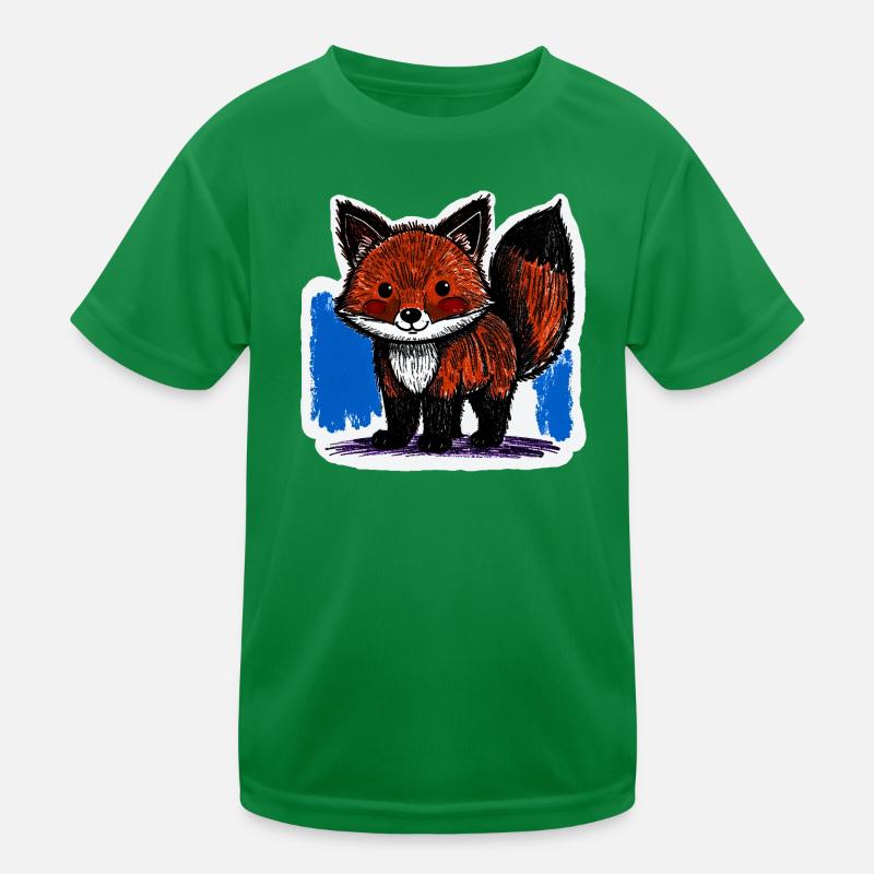Little Fox (Colored Pencil Drawing) Kids Functional T-Shirt
