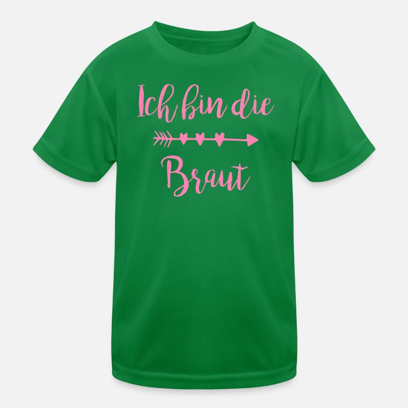 Ich bin die Braut Herzpfeil Script Kinder Funktions-T-Shirt