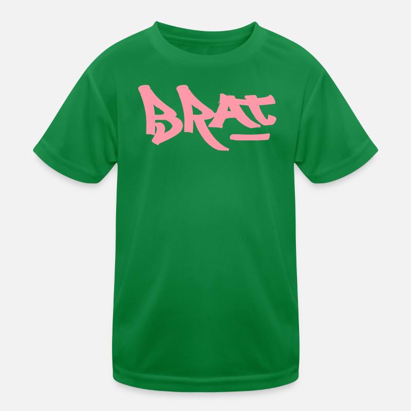 Pink Brat-Logo Text als graffiti Kinder Funktions-T-Shirt