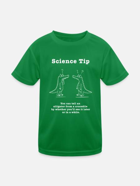 Science Tip Krokodil Vergleich - Kinder Funktions-T-Shirt - Kelly Green