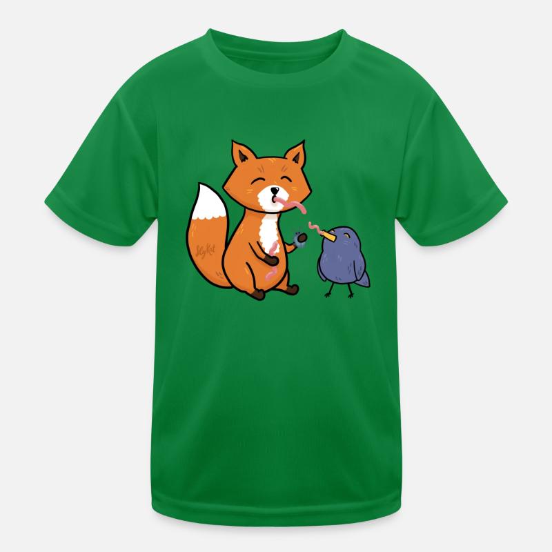 Fuchs und Amsel beste Freunde Kinder Funktions-T-Shirt