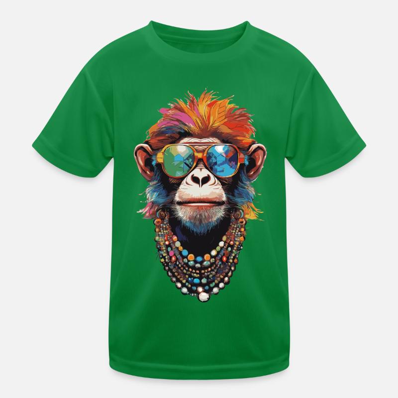 Bunter Affe Kinder Funktions-T-Shirt