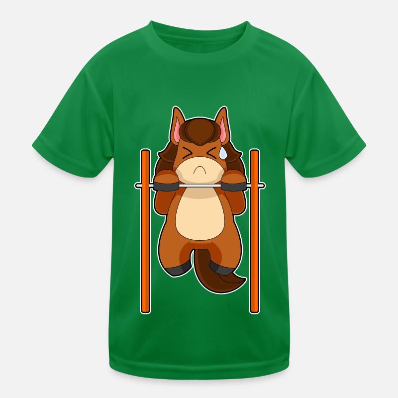 Horse Bodybuilding Pull-ups Kids Functional T-Shirt