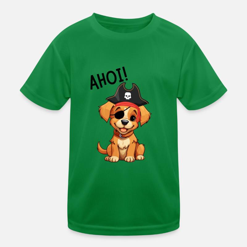 Piratenhund Kinder Funktions-T-Shirt