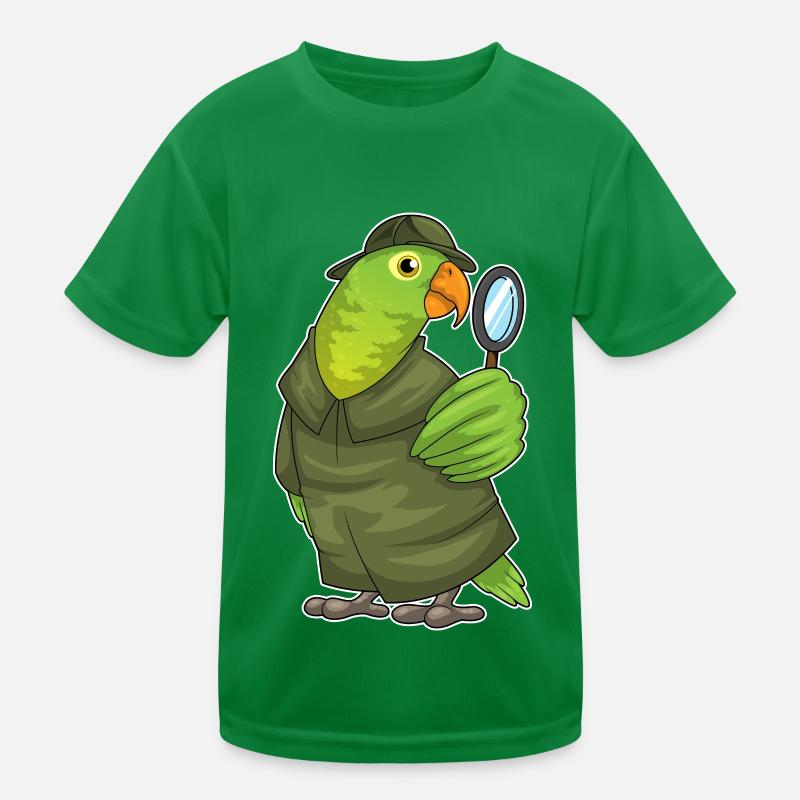 Parrot Detective Magnifier Kids Functional T-Shirt