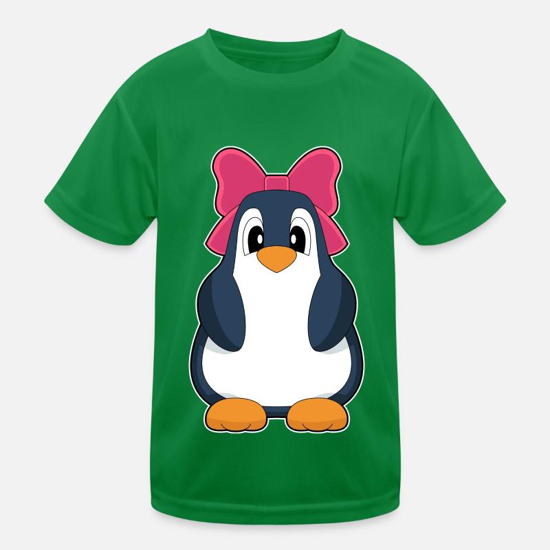 Penguin Bow Kids Functional T-Shirt