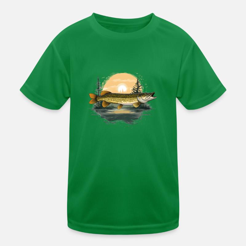 Conception du pêcheur de brochet T-shirt sport Enfant