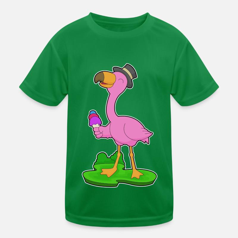 Flamingo Waffle Cream Kids Functional T-Shirt