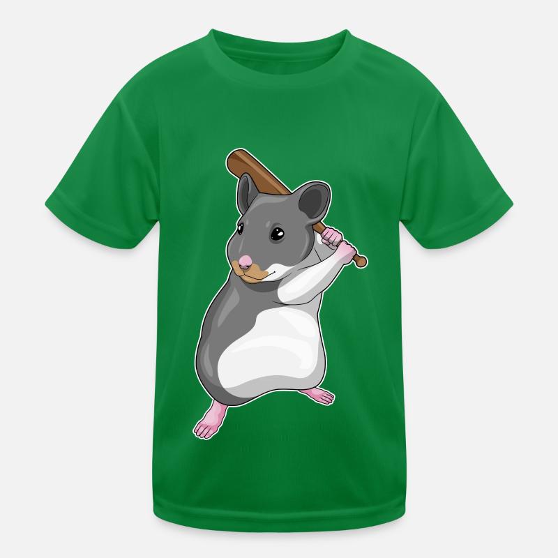 Hamster Baseball Baseballschläger Kinder Funktions-T-Shirt