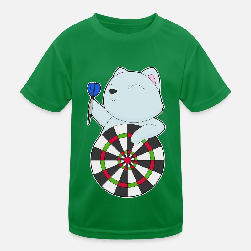 Cat Dart Dartboard Kids Functional T-Shirt