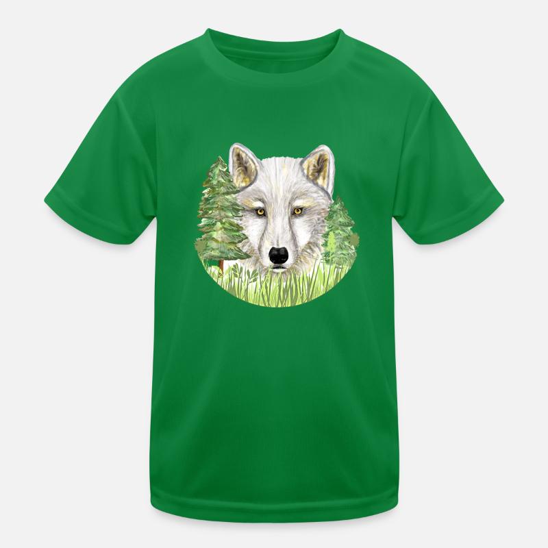 Wolf - Kids Functional T-Shirt - kelly green