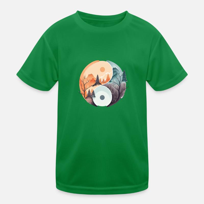 Ying Yang - Mountains / Beach Kids Functional T-Shirt