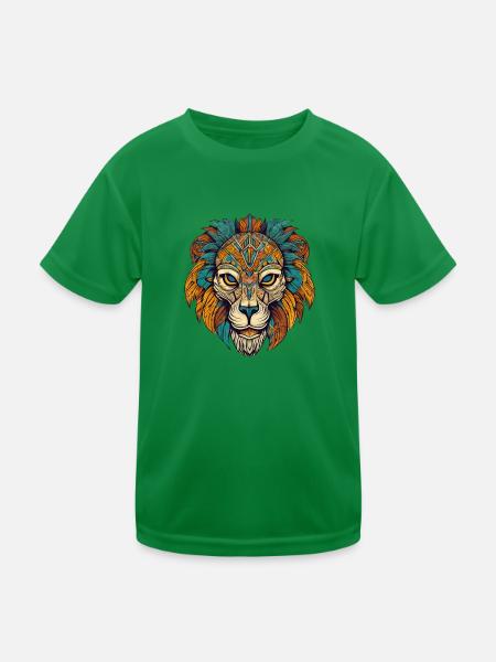 Lion - Kids Functional T-Shirt - kelly green - Front