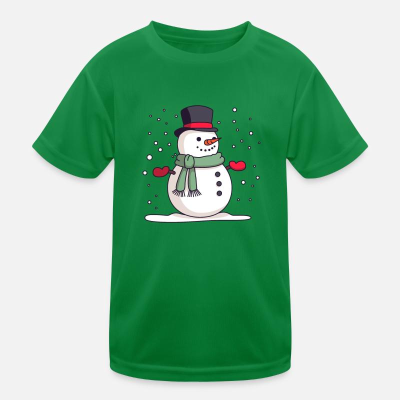 Snowman with hat Kids Functional T-Shirt
