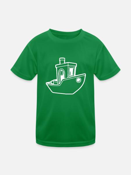Benchy Boat - 3D Druck Design [white] - Kinder Funktions-T-Shirt - Kelly Green - Vorne
