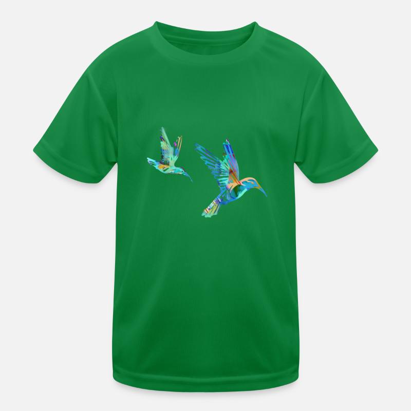 Colibri, oiseaux, aquarelle, bleu, graffiti, oiseau T-shirt sport Enfant