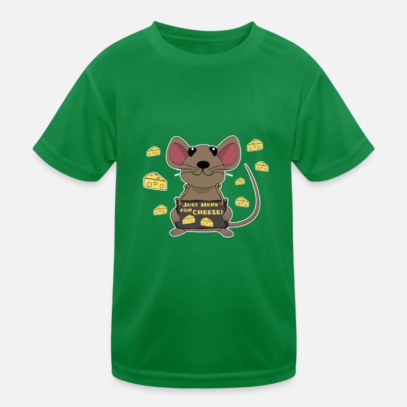 Funny mouse with cheese Kids Functional T-Shirt