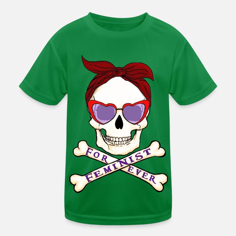 Feminist skull Kids Functional T-Shirt