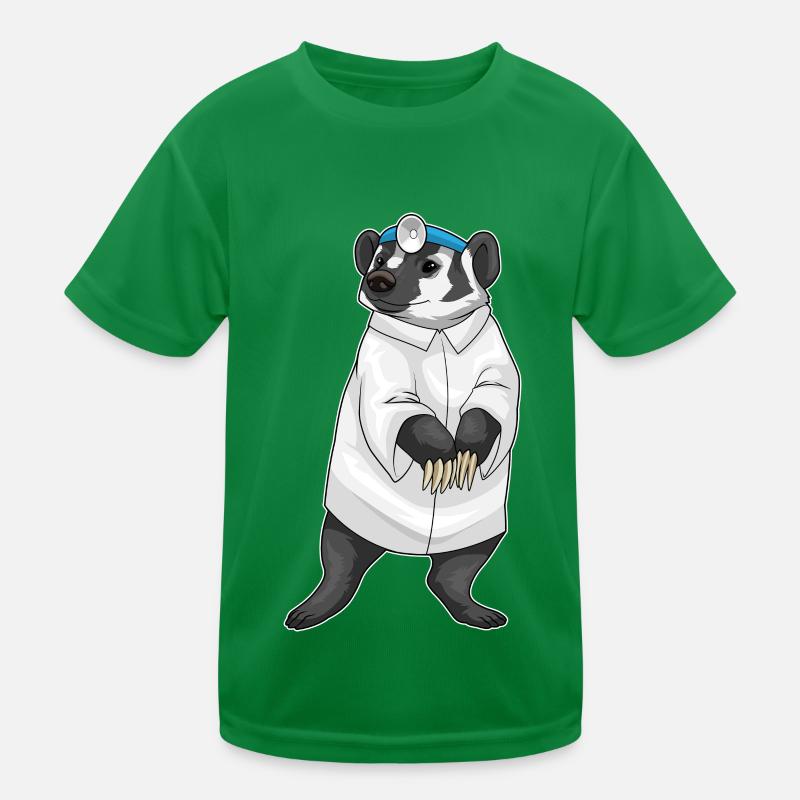 Dachs Arzt Arztkittel Kinder Funktions-T-Shirt