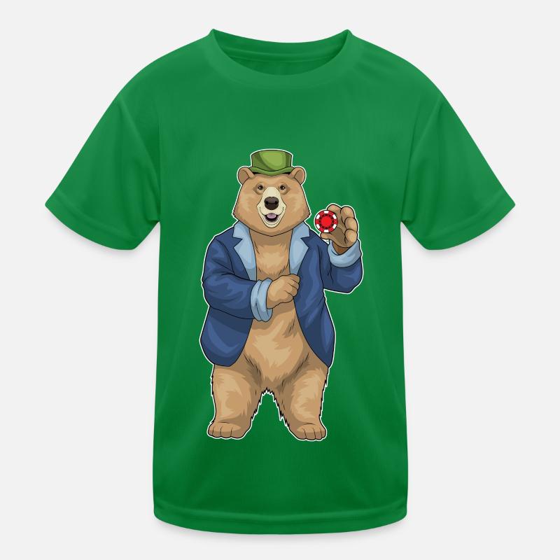 Bär Poker Pokerchips Kinder Funktions-T-Shirt