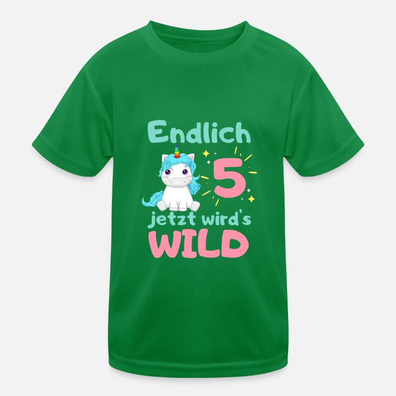 Kindergeburtstag 5. Geburtstag Einhorn Unicorn Kinder Funktions-T-Shirt