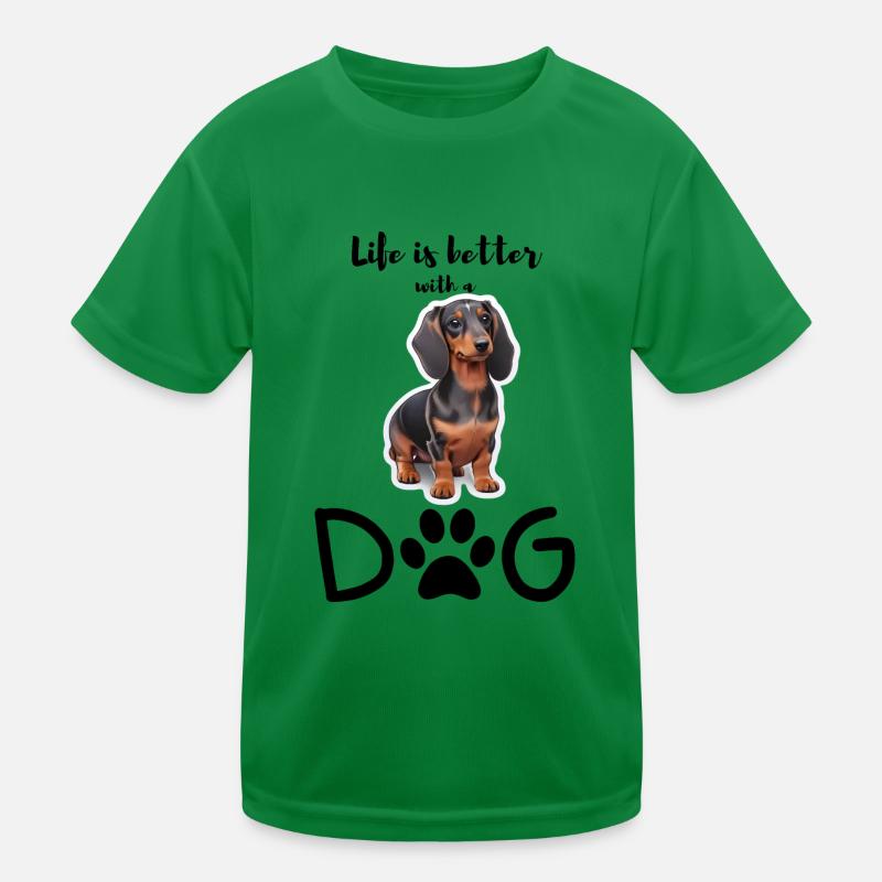 Teckel plein de joie de vivre T-shirt sport Enfant