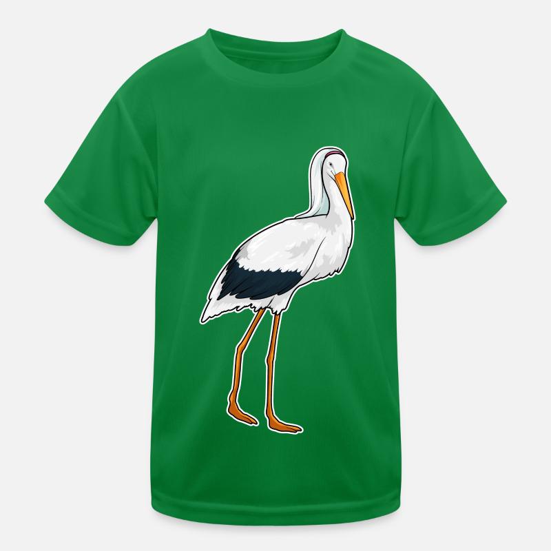 Stork Bride Veil Wedding Kids Functional T-Shirt