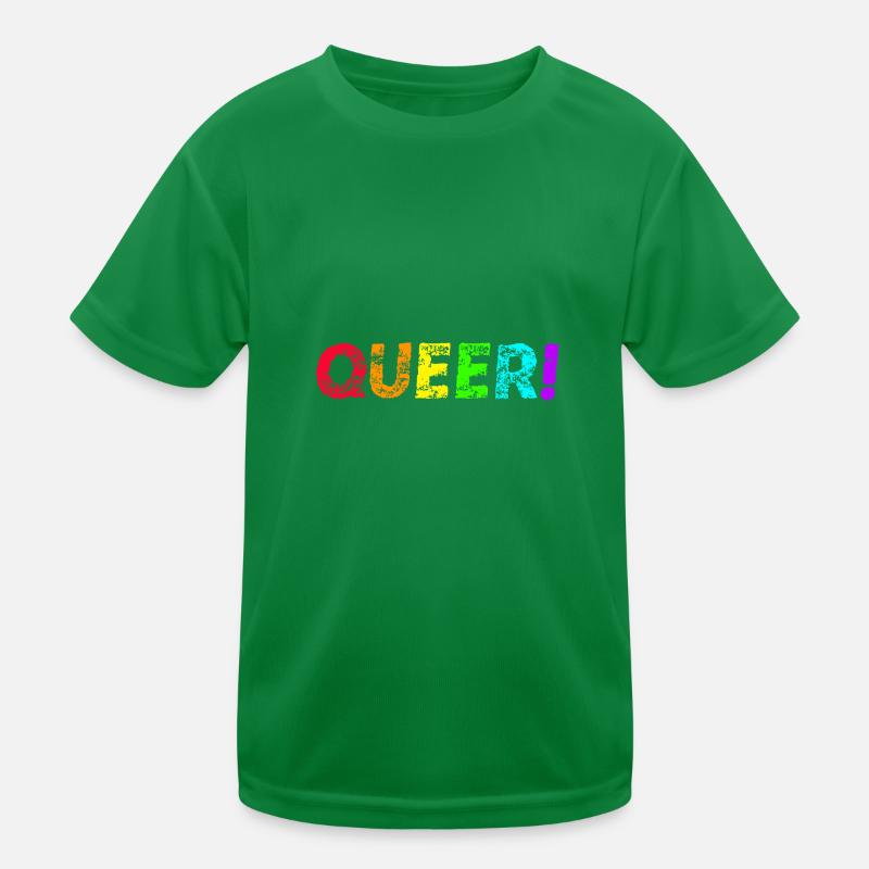 Queer! Geschenkidee Regenbogen LGBTQ+ Pride Month Kinder Funktions-T-Shirt