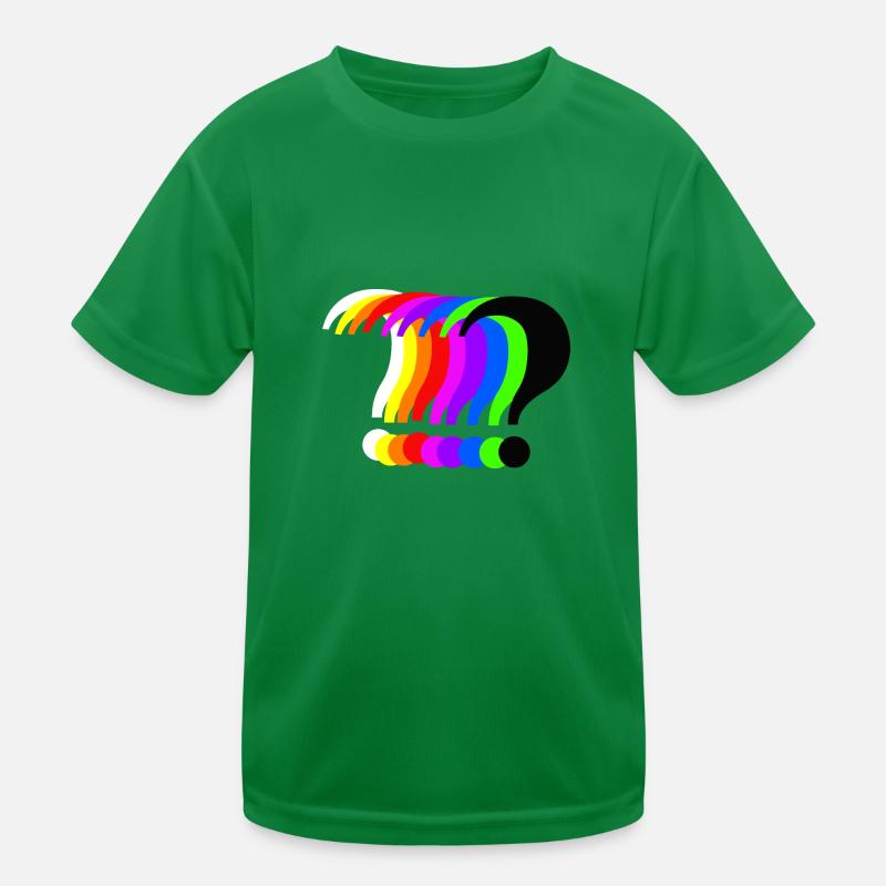 Fragezeichen bunt Regenbogen Farben Geschenkidee Kinder Funktions-T-Shirt