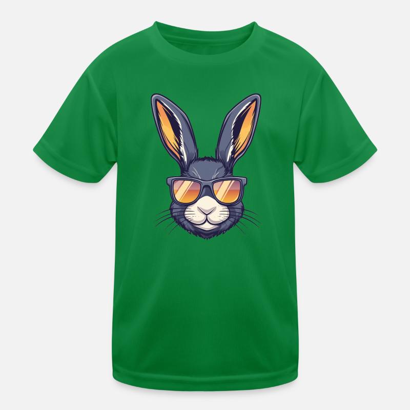 Hase mit Sonnenbrille Kinder Funktions-T-Shirt