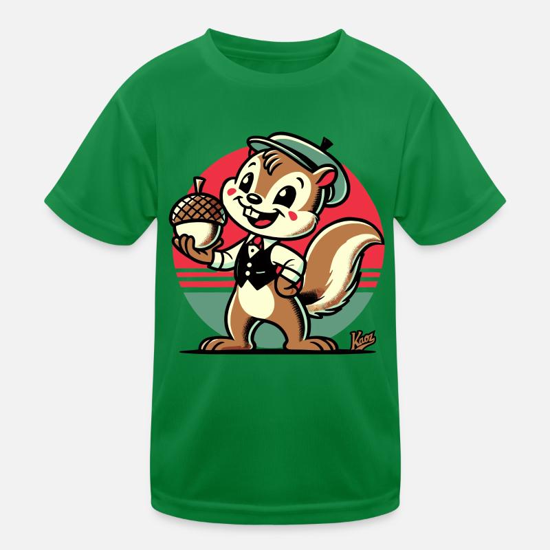 Squirrel with hazelnut Kids Functional T-Shirt