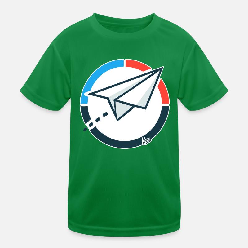 Flying Paper Airplane Kids Functional T-Shirt