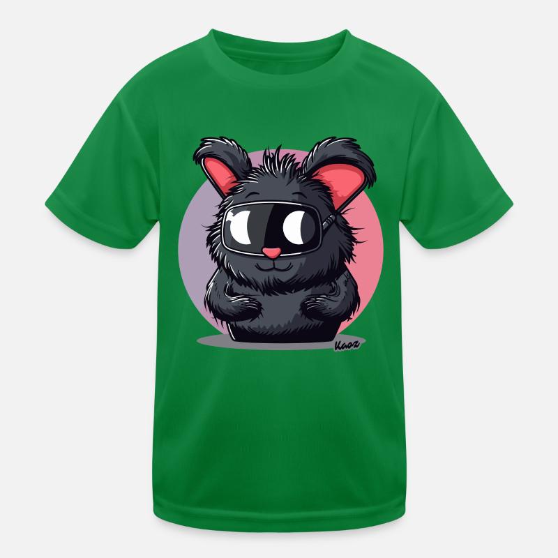 Funny bunny with ski goggles Kids Functional T-Shirt