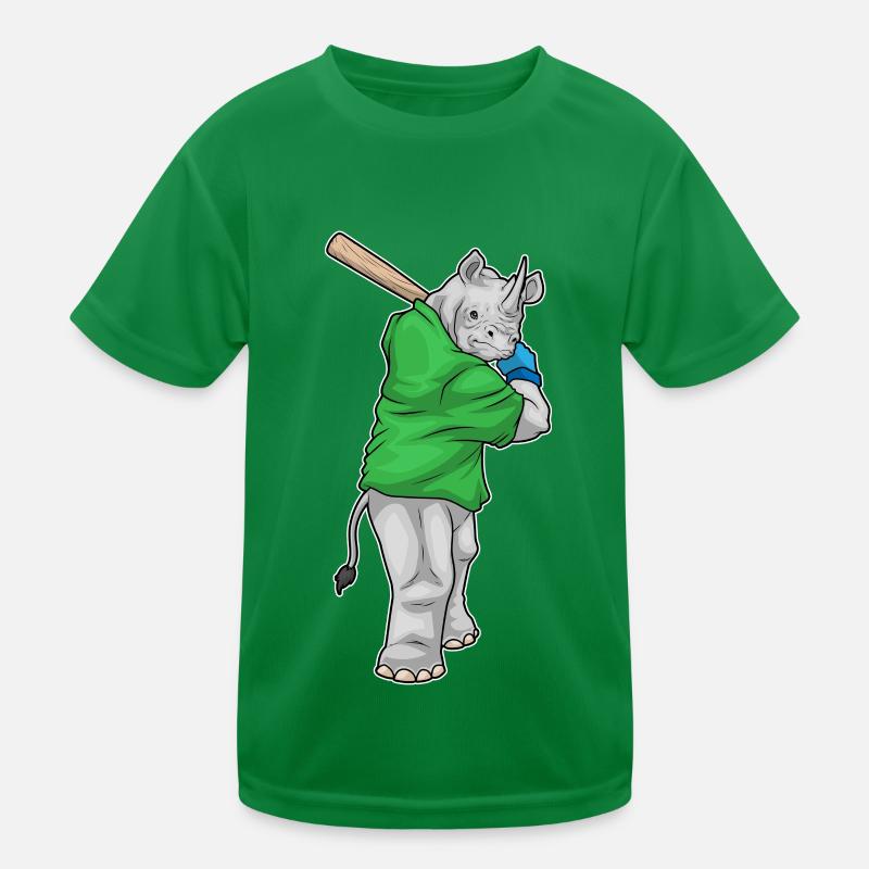 Rhino Baseball Baseball Bat Kids Functional T-Shirt