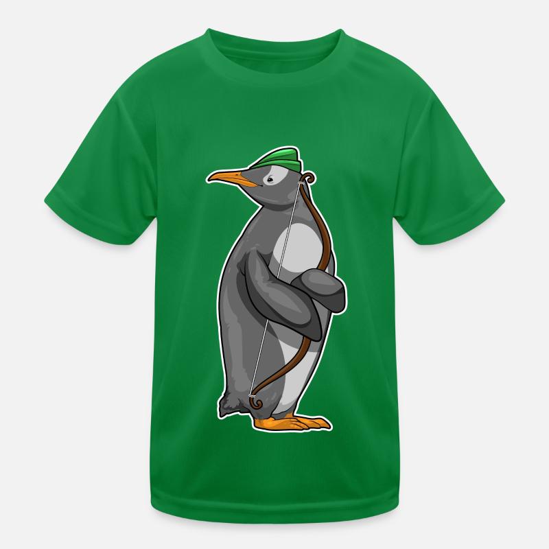 Pinguin Bogenschütze Bogen Kinder Funktions-T-Shirt