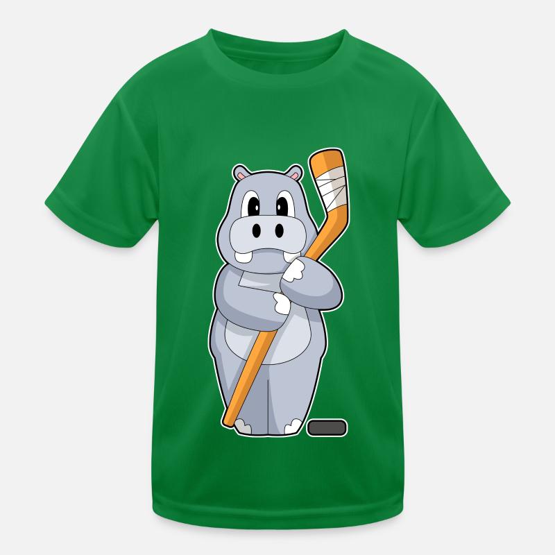 Nilpferd Eishockey Eishockeyschläger Kinder Funktions-T-Shirt