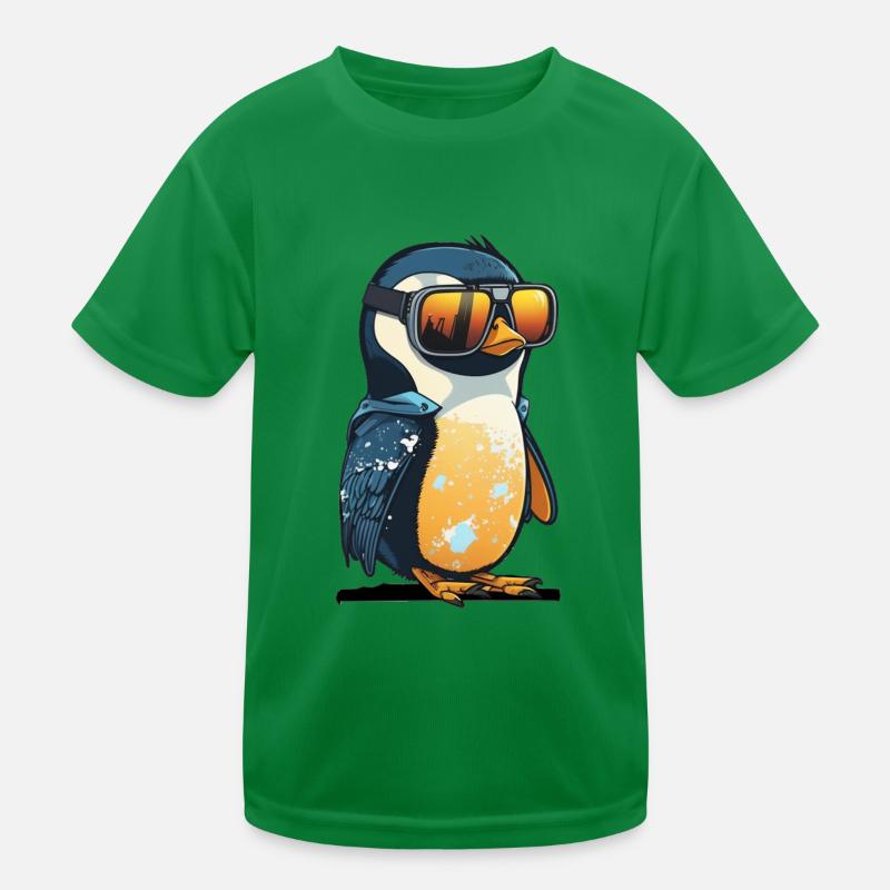 Cooler Pinguin mit Sonnenbrille Kinder Funktions-T-Shirt