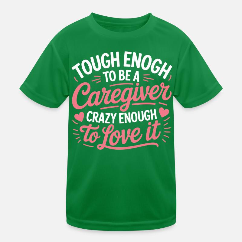 Caregiver Pride Script Pink Kinder Funktions-T-Shirt