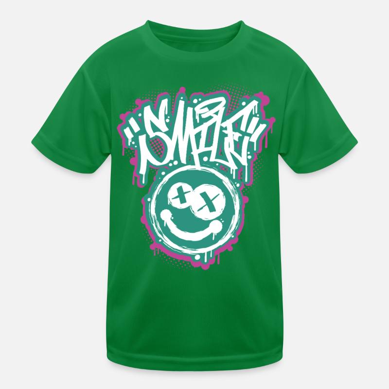 Lettres Smile Face Graphitti T-shirt sport Enfant