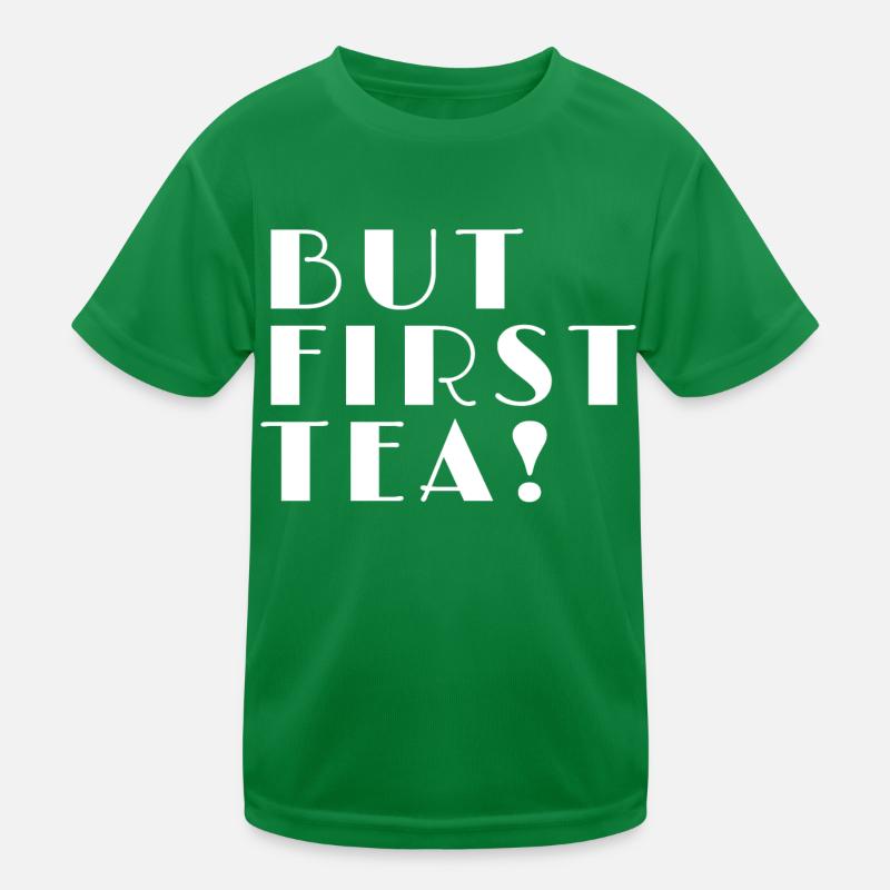 Tea Time Shirt mit modernem Spruch über Tee Kinder Funktions-T-Shirt