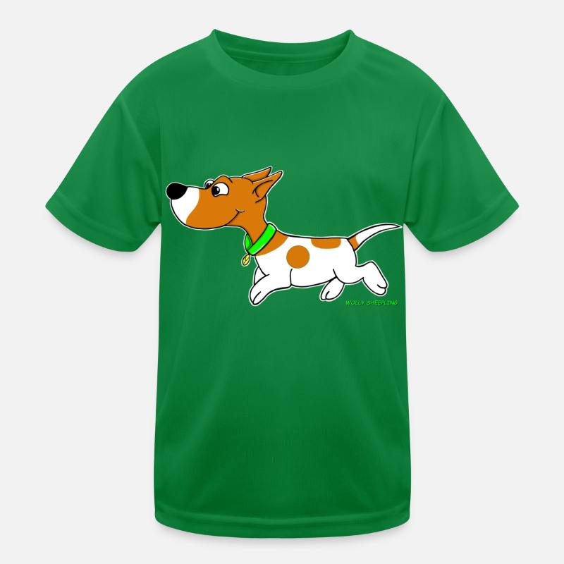 Cute Jack Russel Comic Wolly Sheepling Gaming Kids Functional T-Shirt