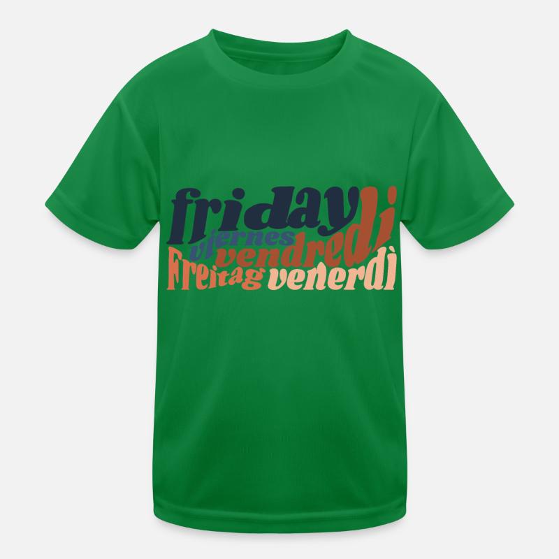 "Friday" - lettering in 5 languages Kids Functional T-Shirt