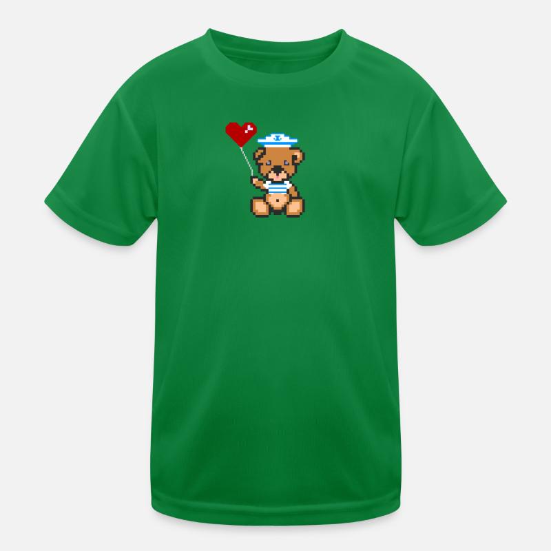 Pixel Bear Navy Kids Functional T-Shirt