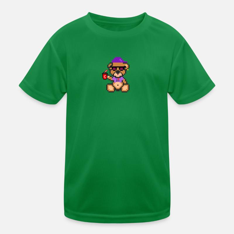 Pixel Bär Cool Kinder Funktions-T-Shirt