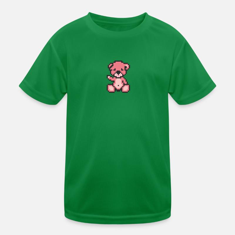 Pixel Bear Candy - Kids Functional T-Shirt - kelly green