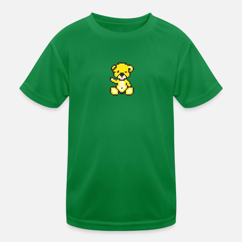 Pixel Bear Neon Yellow T-shirt sport Enfant