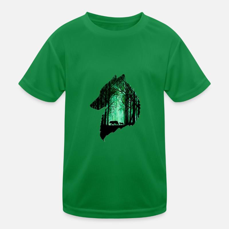 The wolf in the forest Kids Functional T-Shirt