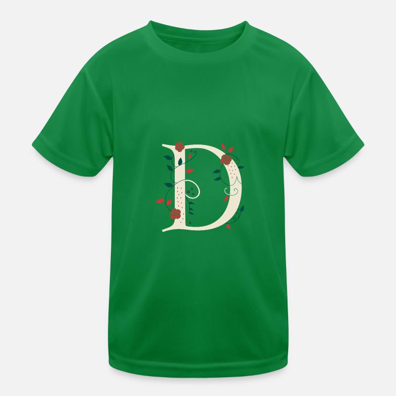 Letter D Monogram Retro Kids Functional T-Shirt