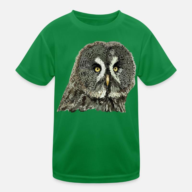 Gray owl Kids Functional T-Shirt