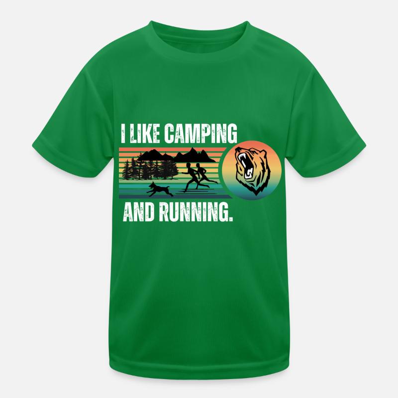 J’aime le camping et la course à pied T-shirt sport Enfant